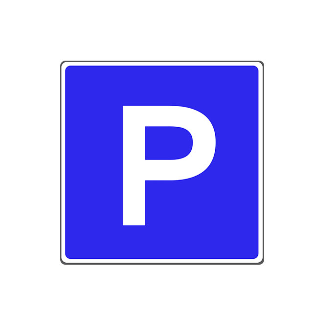 Юмор ГИБДД с информационным дорожным знаком 6.4 Парковка или парковочное место