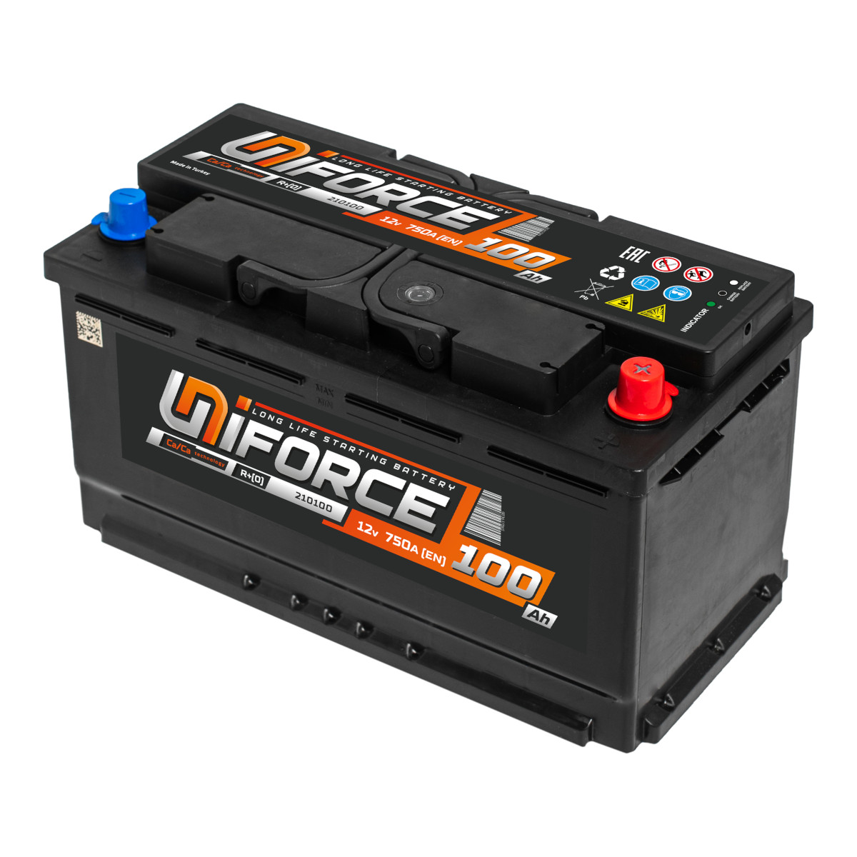 UNIFORCE  100Ah (обр)  [210100]  353х175х190  (товар по акции)