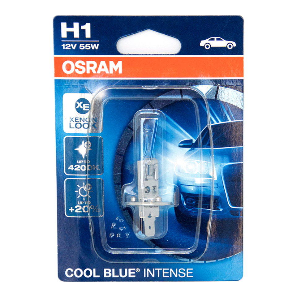 

Лампа H1 OSRAM 64150CBI-01B 12V (55W) P14,5s OSRAM COOL BLUE INTENSE 10X10X1 , (блистер)