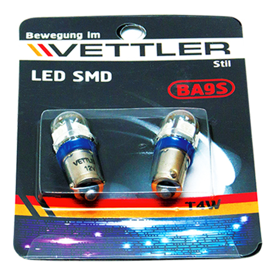 

Лампа VETTLER светодиодная BA9S 12В 5 SMD BA9S-12-5050-5 Blue 2шт