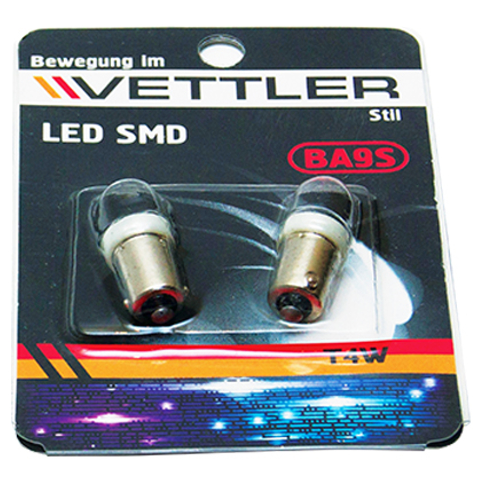 

Лампа VETTLER светодиодная BA9S 12В 1 SMD BA9S-12-5050-1white 2шт