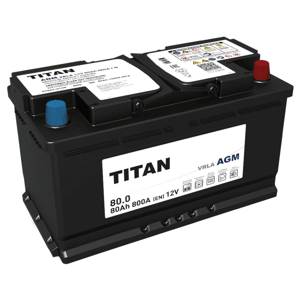 ТИТАН  AGM  70Ah  720 En (обр)  276х175х190