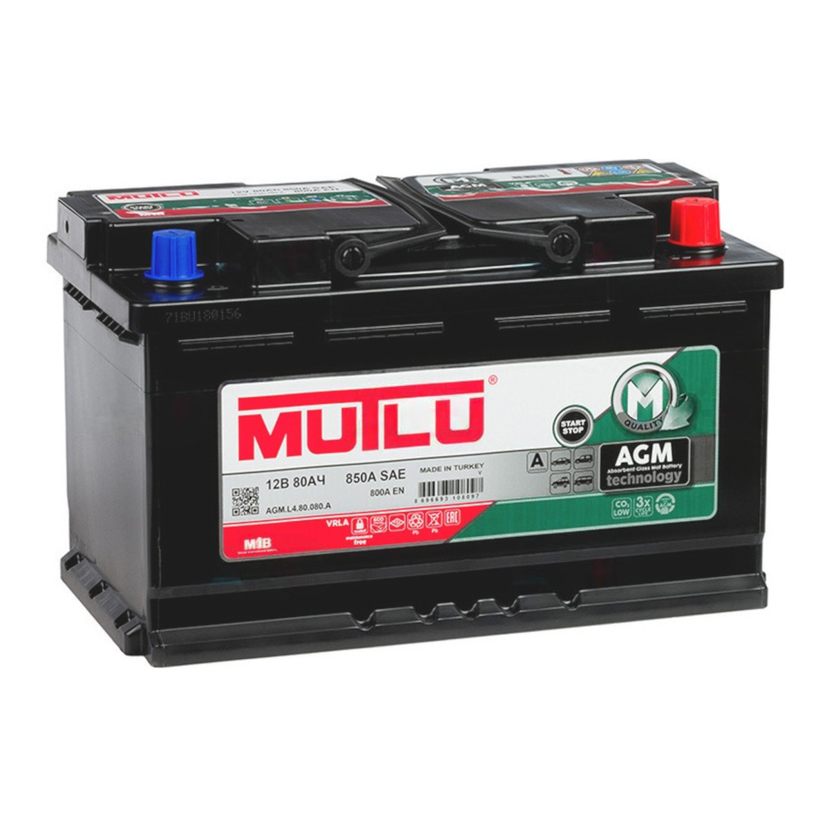 MUTLU  AGM  80Ah  800 En (обр)  L4.80.080.A 315х175х190  (товар по акции)