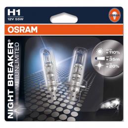 Лампа H1 OSRAM 64150NBU-01B 12V (55W) P14,5s OSRAM NIGHT BREAKER UNLIMITED , (блистер)