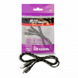 Кабель AVS micro USB(1м) MR-331 (плоский)