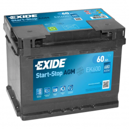 EXIDE  Start-Stop AGM  60Ah  680 En (обр) [AGM]  EK600 242х175х190