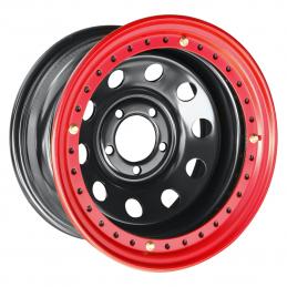 Off-Road Wheels Диск усиленный стальной черный (красный) 8x17 PCD5x127 ET0 DIA 75  Черный