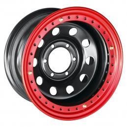 Off-Road Wheels Диск усиленный стальной черный с бедлоком (красный) 8x16 PCD6x139.7 ET-19 DIA 110  Черный