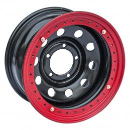 Off-Road Wheels Диск усиленный УАЗ стальной черный с бедлоком (красный) 8x16 PCD5x139.7 ET-24 DIA 110  Черный