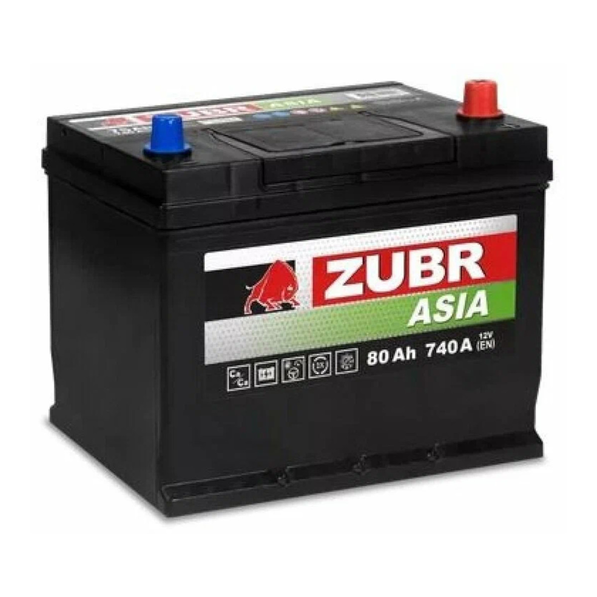 ZUBR  PREMIUM ASIA  80Ah  740 En (обр)  ZPA800 260х175х225
