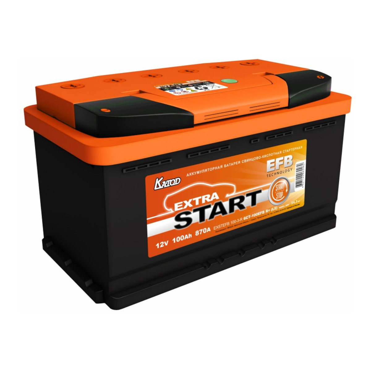 Extra START  EFB  100Ah  870 En (обр)  EXSTEFB 100-З-R 353х175х190