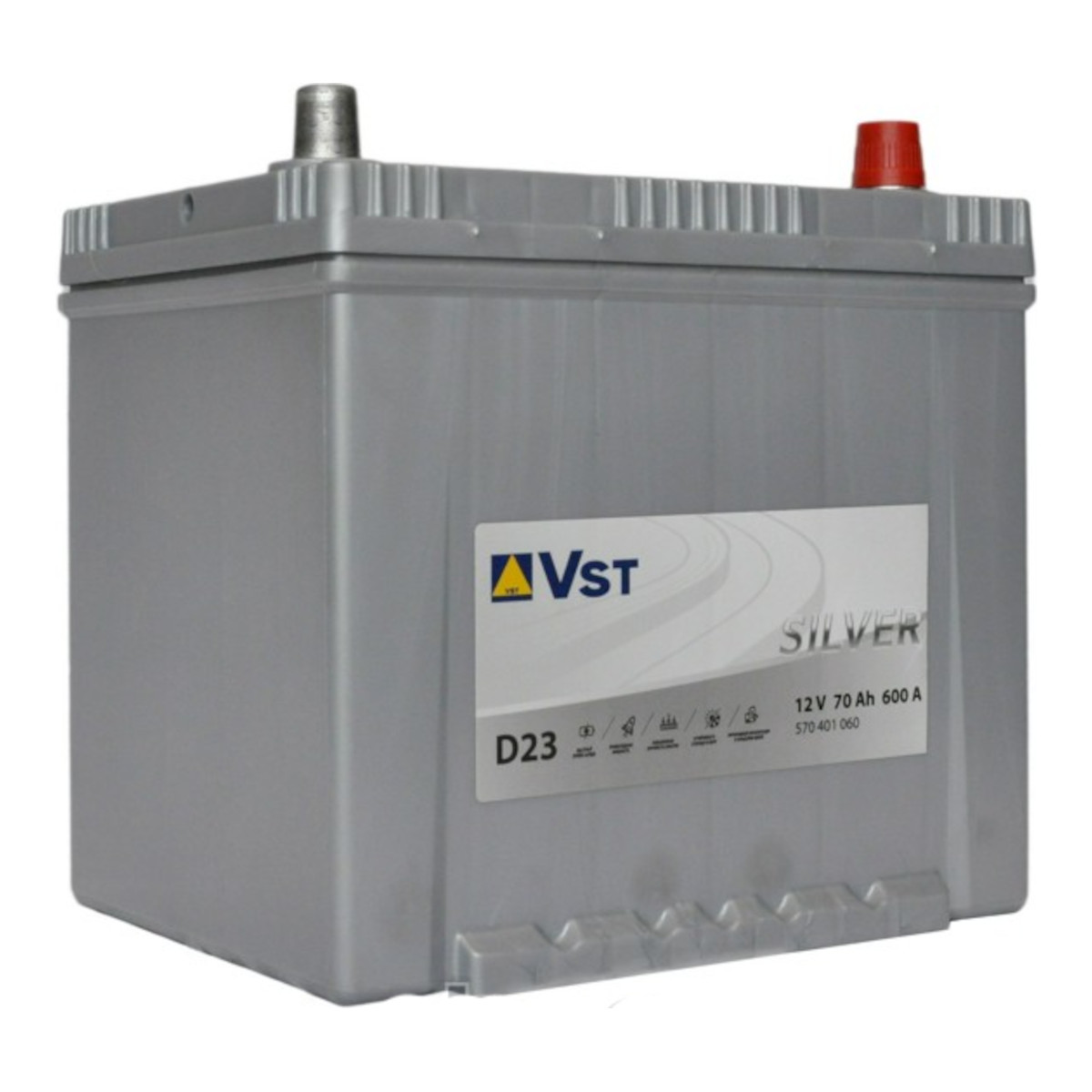 VST  SILVER ASIA  70Ah  600 En (обр)  570 401 060 232х175х225