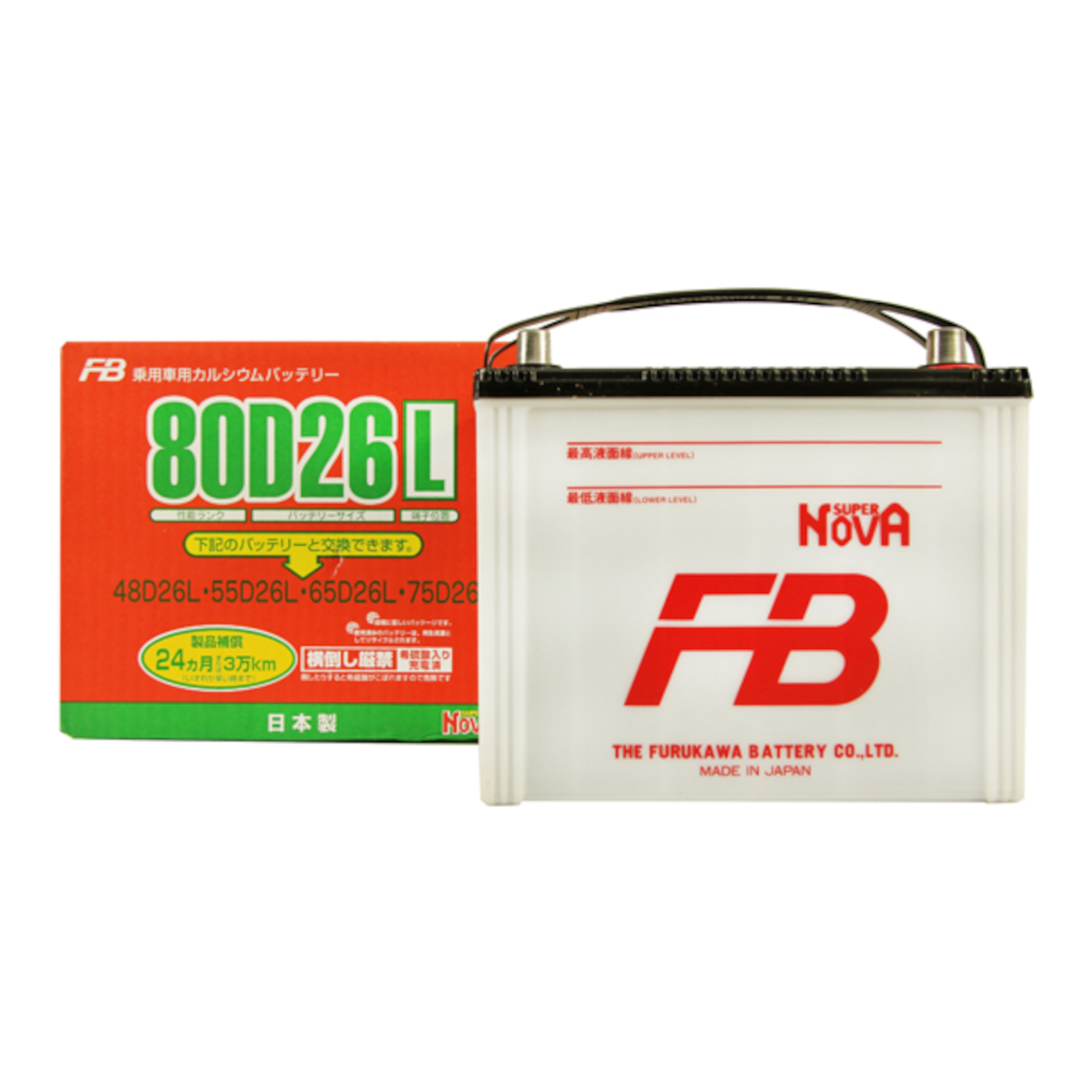 FURUKAWA АКБ SUPER NOVA 68Ah 700 En (обр) 80D26L 260х175х225