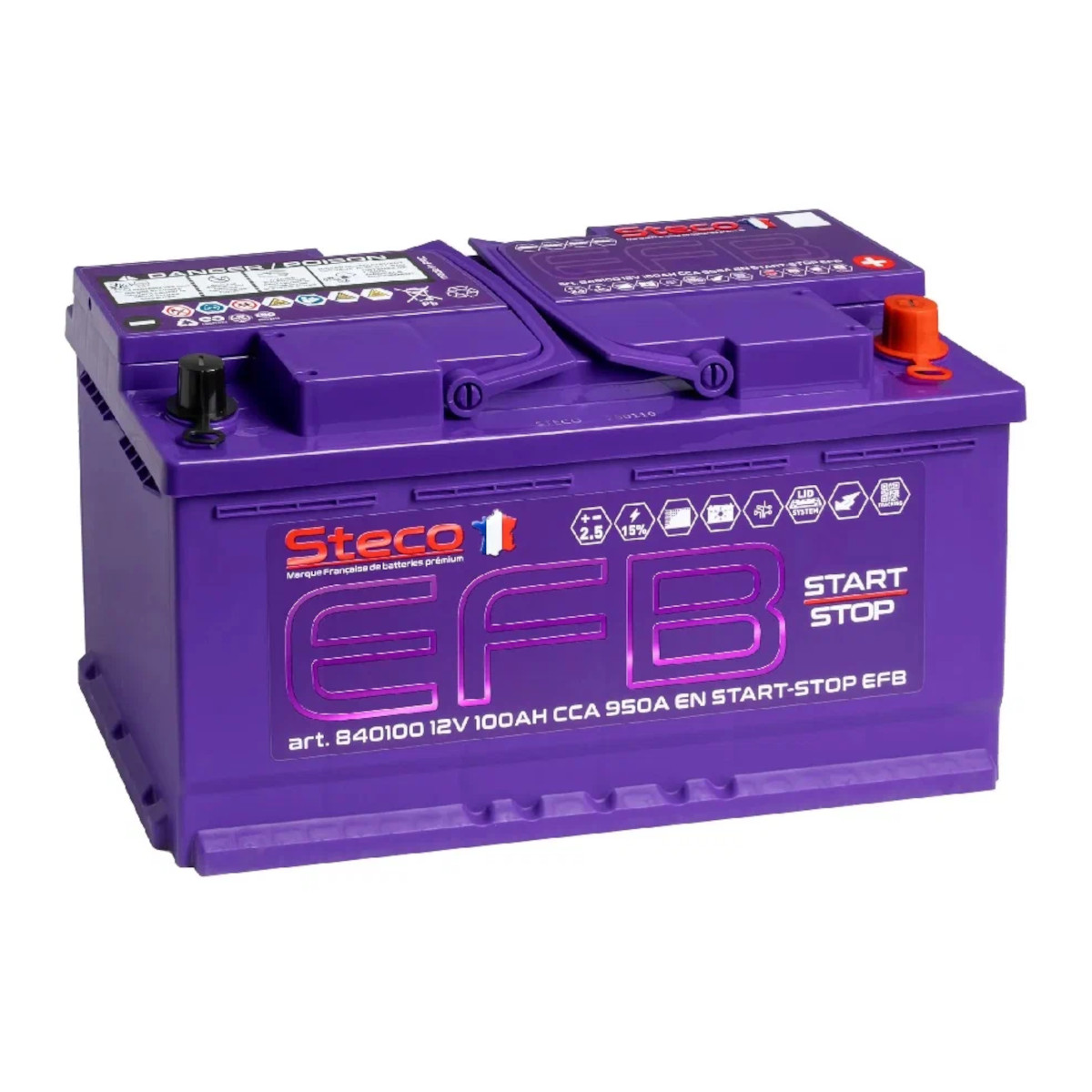 STECO  EFB  100Ah  950 En (обр)  840100 353х175х190