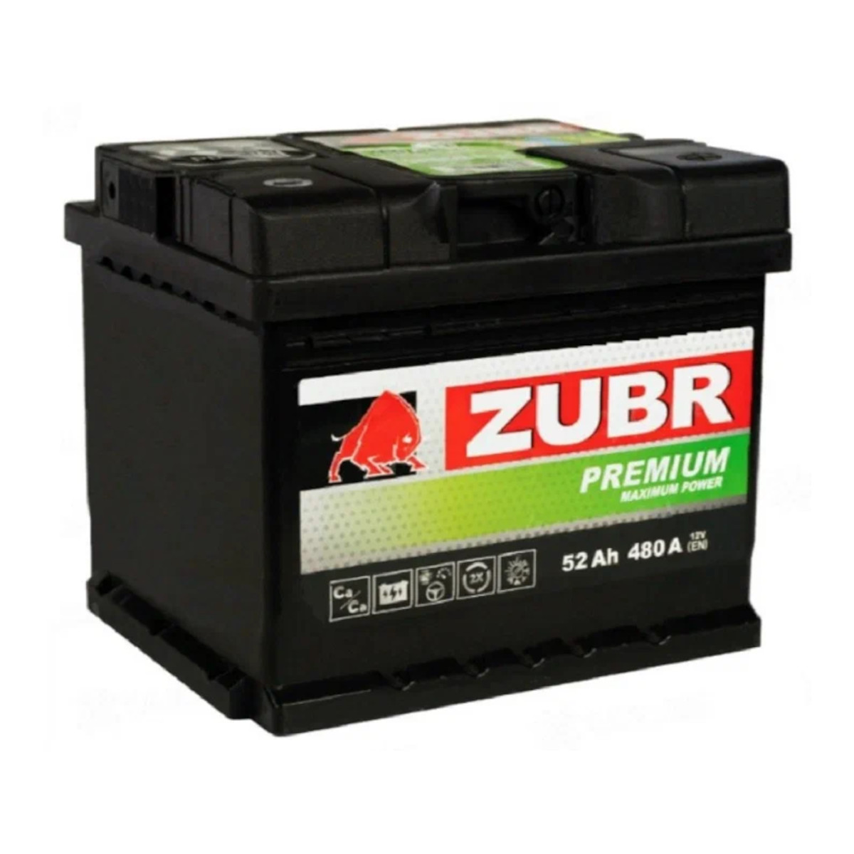 ZUBR  PREMIUM 6СТ  52Ah  480 En (обр)  ZP520 207х175х190