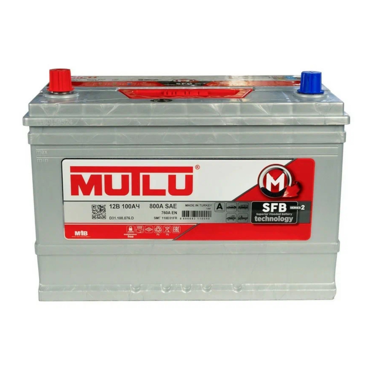 MUTLU  SFB M3  100Ah  850 En (пр)  D31.100.085.D 306х175х225  (товар по акции)