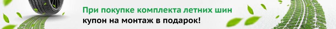 Летние шины с бесплатным монтажом и хранением до сезона